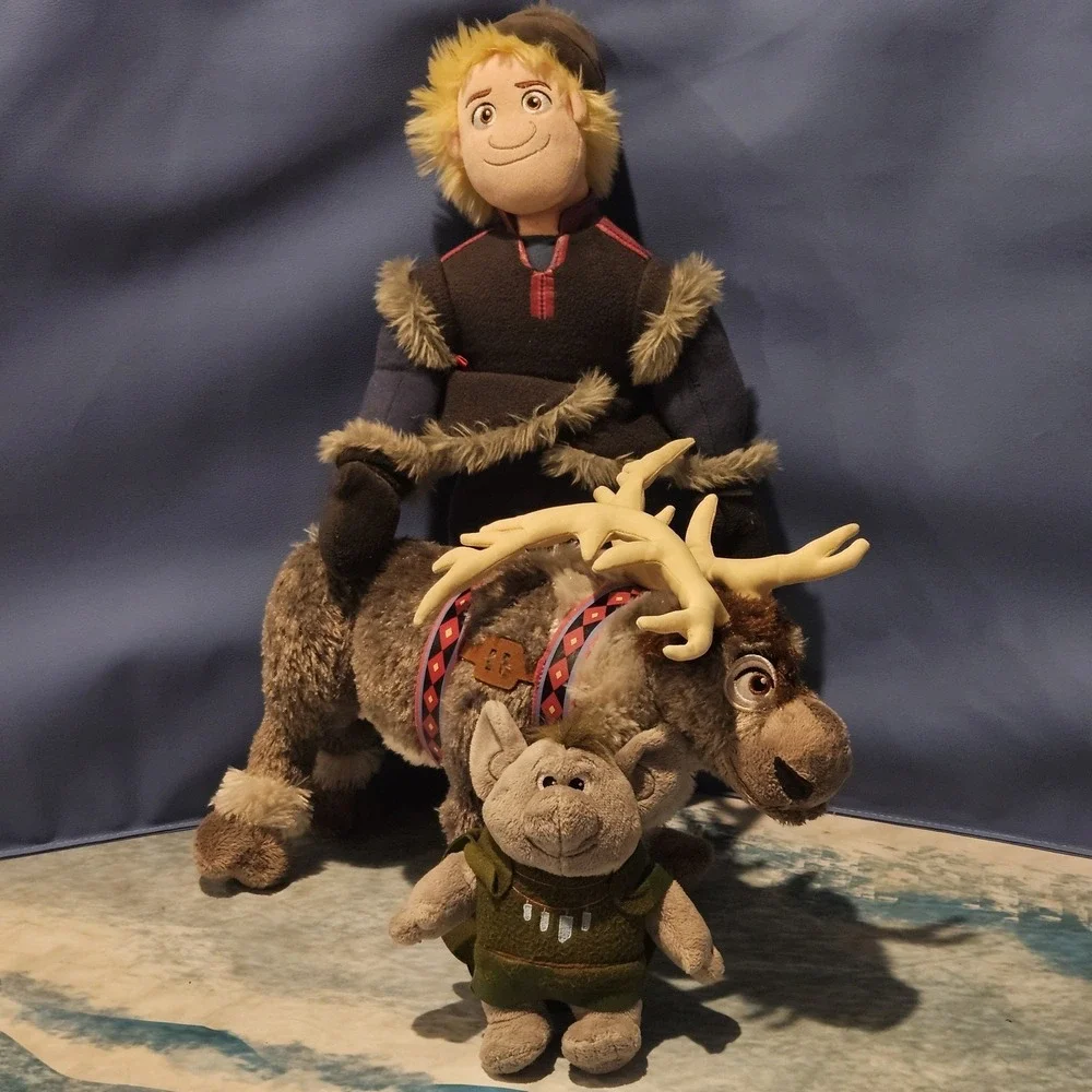 Disney Frozen Kristoff Sven Troll Plush Bundle 3 Pc Disney Store Just Play